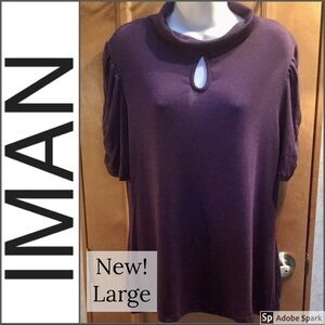 New 💜 Gorgeous 💜 Keyhole Purple Sweater by IMAN Large